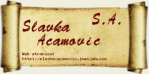 Slavka Acamović vizit kartica